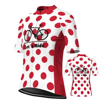 נקודות אדומות רכיבה על אופניים ג ' רזי גברים שרוול קצר בקיץ לנשימה צמרות רכיבה על אופניים אופניים ללבוש ביגוד אופניים Maillot Ciclismo