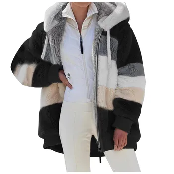 נשים אופנה החדרת החורף חופשי קטיפה ארוך השרוול רוכסן כיס מעיל עם ברדס יוקרתי talla גרנדה פארא mujer gorda 플러스사이즈 상의