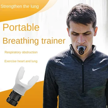 נשימה סימולטור מאמן אימון אירובי מכשיר ריאות כושר נשימה נייד קיבולת החיוניים בטן מתכוונן עם Resistanc
