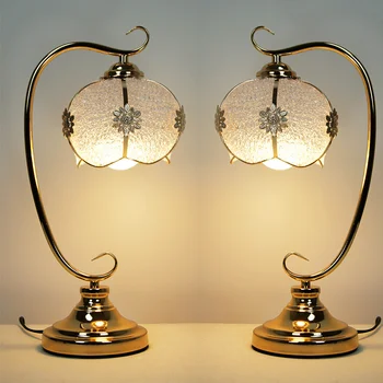 סגנון אירופאי מנורת שולחן לחדר השינה ליד המיטה תאורה החתונה חמים ניתן לעמעום אור LED הגנת העיניים מנורת שולחן עיצוב הבית עיצוב