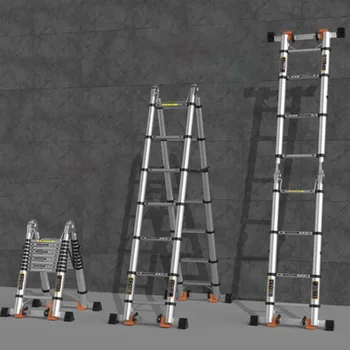 סגסוגת טלסקופי שלב בסולם רב-תפקודית הרמת הנדסה מדרגות מעובה אדרה סולמות מתקפלים מדרגות-F