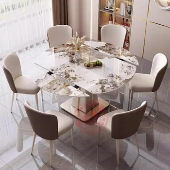סיבוב מטבח, שולחן אוכל להגדיר נייד מסוף סלון יוקרה נורדי שולחן מודרני במרכז Juegos De Comedor ריהוט הבית