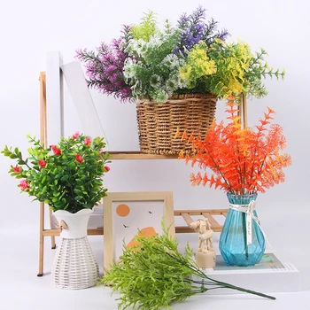 סימולציה אורן זר פרחים מלאכותיים מסיבת חתונה מזויפת צמחים ירוקים פרחים קישוטים הביתה קישוטים צילום אביזרים