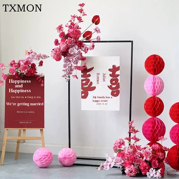 סיני חדש סצנת חתונה פריסת פרחים ברוך צילום שטח סימולציה פרח אמנות בחוץ פעילות קשת עיצוב חלון הראווה