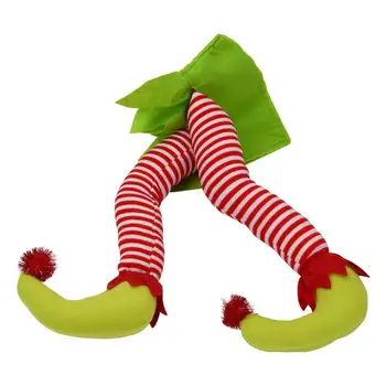 סנטה קלאוס, שדון הרגל סנטה קלאוס תלוי הרגליים בולטות של המטען חג המולד סנטה ואת האלף הרגליים קטיפה ממולאים מטר חג המולד