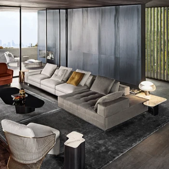 סקנדינבי מודרני מינימליסטי ומינימליסטי שטוח גדול בד יצירתי מלון בסלון ספה