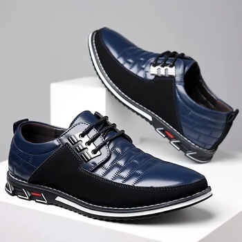 סתיו ניו גברים נעלי עסקי איכותי מזדמנים עור מפואר נעליים רשמית נגד החלקה נהיגה נעלי מעצבים נעלי גברים