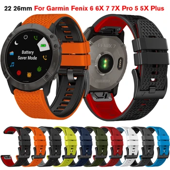 עבור Garmin Fenix 6 6X Pro 7 7X 5 5X בנוסף Epix שחרור מהיר רצועת 22 26mm סיליקון צמיד החלפת רצועת שעון Wristbands