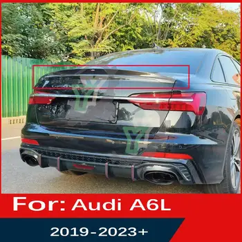 עבור אאודי A6/A6L 2019-2023 TFSI נכון סיבי פחמן אחורי לרכב גג תא המטען ספוילר השפה חלון כנף Allroad אוונט Unserviceable！！！