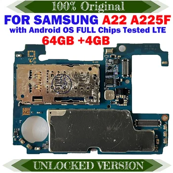 עובד במשרה מלאה סמארטפון סלולרי ראשיים לוח Mainboard עבור Samsung Galaxy A225F SM-A225F 64GB לוח אם עם צ ' יפס מעגלים
