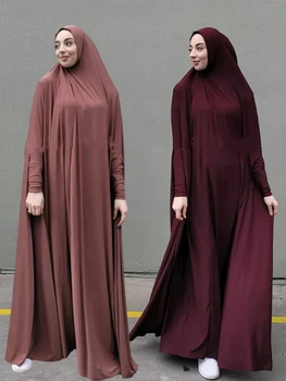 עיד מעטה נשים מוסלמיות Jilbab השמלה תפילה בגד Abaya זמן Khimar כיסוי מלא הרמדאן שמלת כפיות האסלאמית בגדים Niqab החלוק