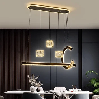 עיצוב חדר Led אמנות בבית גביש יוקרה חדר השינה נברשת תליון מנורה אור החיים תקרה מקורה אביזרים למטבח הטבעת