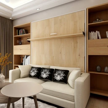 עיצוב מודרני חיסכון בחלל רהיטים מעץ ספה מתקפל הקיר למיטה.