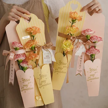עלה בודד שקית אריזה עבור יום האהבה יום האם מסיבת חתונה פרח אריזות קרטון חנות פרחים חומרי אריזה