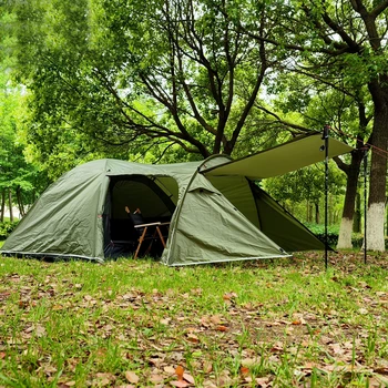 עמיד למים המשפחה קמפינג אוהל 3 אדם האולטרה נייד טיולים חיצוני אוהל דו שכבתי 1 חדר שינה וסלון