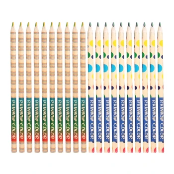 עפרונות צבעוניים, עפרונות בצבעי הקשת לסטודנטים, עץ עיפרון עבה רוד סטים עם מחדד צביעה ציור רישום