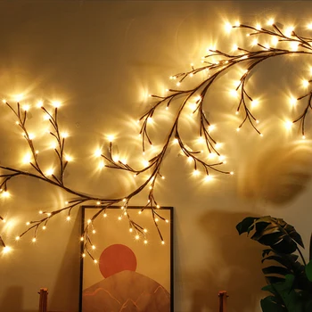 עץ חג המולד סניפים קש ליל כל הקדושים דלעת המנורה סוללה/USB מופעל LED מחרוזת אור הביתה מסיבת חתונה עיצוב