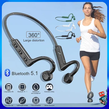עצם הולכה אלחוטית Bluetooth אוזניות ספורט TWS Bluetooth Neckband אוזניות שמיעה, אוזניות דיבורית עם מיקרופון