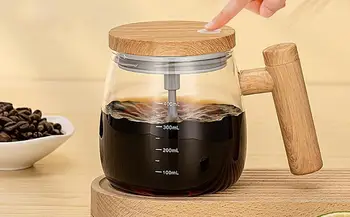 עצמית ערבוב ספל קפה חשמלי במהירות גבוהה ערבוב כוס עם מכסה נטענת ספל קפה לערבוב הקפה גבוהה בורוסיליקט