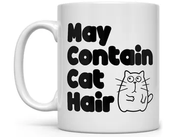 עשוי להכיל שערות חתול מצחיק ספל קפה, חתול הורה הספל, חתולים הספל, אשת החתול הספל, חתול, כוס, חתול אמא הספל, חתול אבא הספל, Veterinar