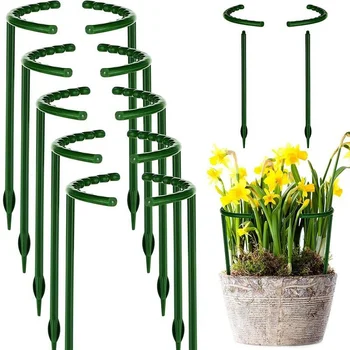 פלסטיק תמיכה הצמח ערימת לעמוד פרחים עיגול חממות הסדר מתקן בעל מוט הפרדס גן בונסאי כלי