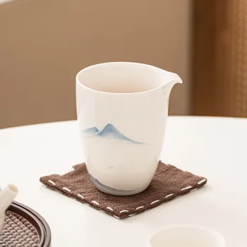 צבוע ביד הר פורצלן לבן הוגן כוס הסינית צ ' ה האי תה הים תה Teaware טקס התה תשמיש