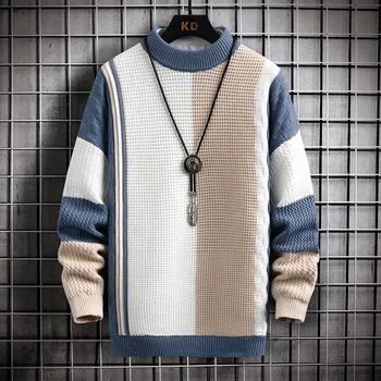 קוריאני אופנה לגברים סוודר חדש סוודרים וסוודרים איש של חורף Mens הלבשה של גברים Pullovers O-צוואר 2023 סתיו חדשים