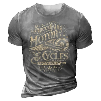 קיץ לנשימה של גברים אופנוע מנוע אופנועים 3d הדפסה בציר שרוול קצר 1976 חולצה Homme מוטו חולצת החליפה Camiset