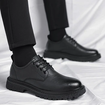 קלאסי בכיר של גברים נעלי אוקספורד Mens רשמית למשרד גברים של נעלי עור בסגנון בריטי תחרה עבה התחתון עסקים להתלבש נעליים