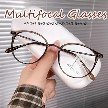 קלאסי עגול מסגרת מתקדמת משקפי קריאה רטרו Multifocal זוקן ראייה משקפי High Definition קרוב רחוק Bifocal משקפיים