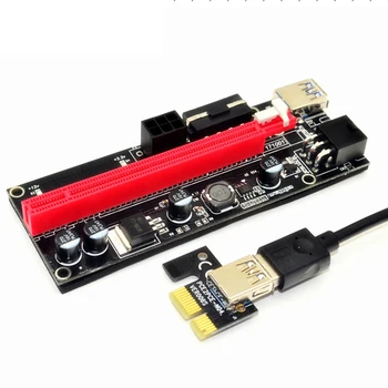 קמה 1X עד 16X גרפיקה הארכת כבל USB 3.0 4 מוצק, קבלים ETH הכרייה המופעלים על רום כרטיס מתאם DEC889