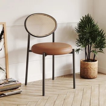 קש אוכל אלגנטי כיסא מסעדה חיצוני נייד מודרני Office כיסאות מתכת Sillas פארא Comedor רהיטי גן חיצוני להגדיר
