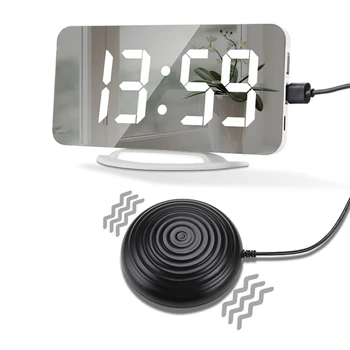 רב תכליתיים Dual USB לטעינת השעון אילם המיטה זוהר שעון לחרשים וכבדי שמיעה נודניק