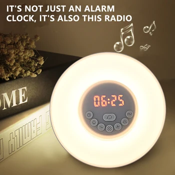 שולחן שעונים המנורה שליד המיטה עם רדיו FM התעוררות אור שעון מעורר לגעת Dimmable סוללה+Plug-in לישון.... סיוע למשרד מחקר