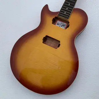 שמאלי DIY מותאם אישית 6 מיתרים גיטרה חשמלית מייפל להבה העליון Guitarra ללא Hardwares במלאי הנחה משלוח חינם
