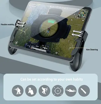 שש האצבע נייד PUBG בקר עבור iPad Tablet המשחק ג ' ויסטיק ההדק L1R1 לירות לכוון לחצן Gamepad אחיזה על call Of Duty