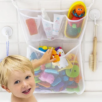 תינוק הצעצוע שקית אחסון השירותים שקית רשת לתינוק צעצועים לילד צעצועים המים ארגונית עם פראיירים צעצועי בריכה שק חול צעצועים הולדר